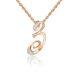 Подвеска «Буква З» из красного золота с фианитами 03-1460-З-401-1110-03