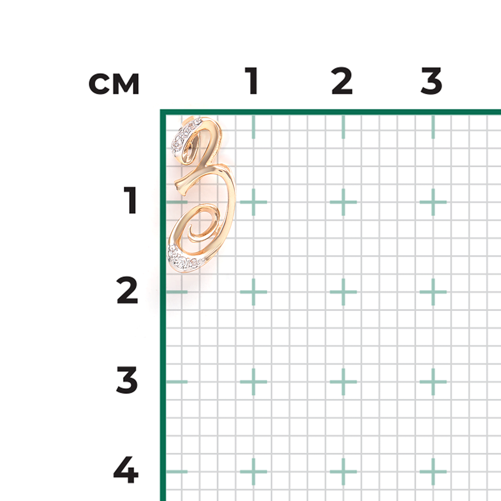 Подвеска «Буква З» из красного золота с фианитами 03-1460-З-401-1110-03