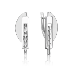 Серьги с английским замком из белого золота 02-5057-00-000-1120