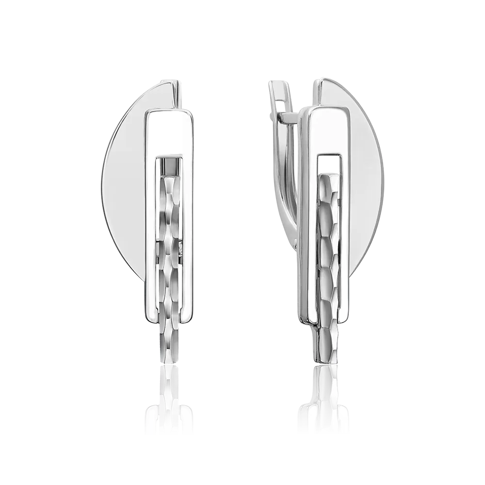 Серьги с английским замком из белого золота 02-5057-00-000-1120