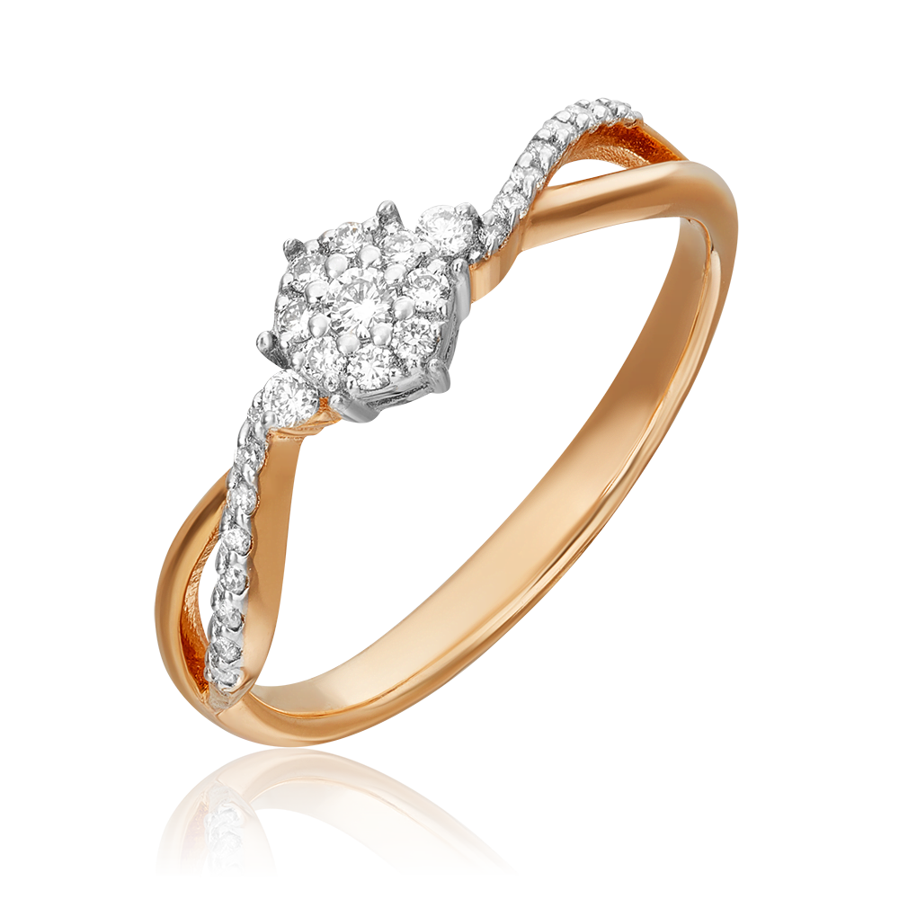 Кольцо из комбинированного золота с бриллиантами 01-1538-00-101-1111-30