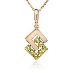 Подвеска из красного золота с хризолитами 03-3589-00-205-1110