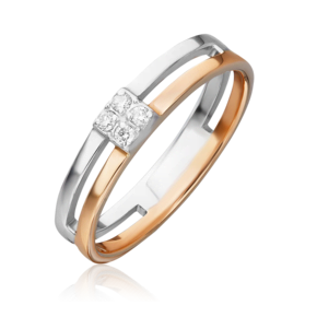 Кольцо из комбинированного золота с бриллиантами 01-0555-00-101-1111-30