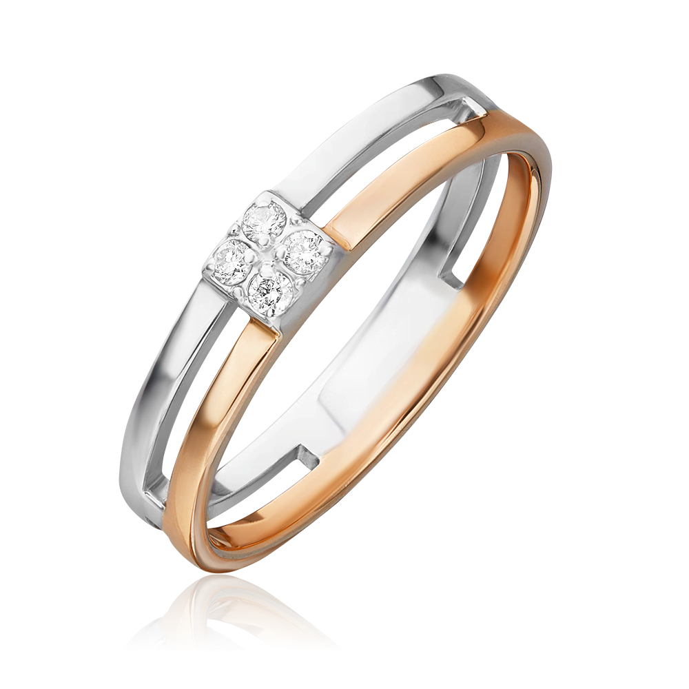 Кольцо из комбинированного золота с бриллиантами 01-0555-00-101-1111-30