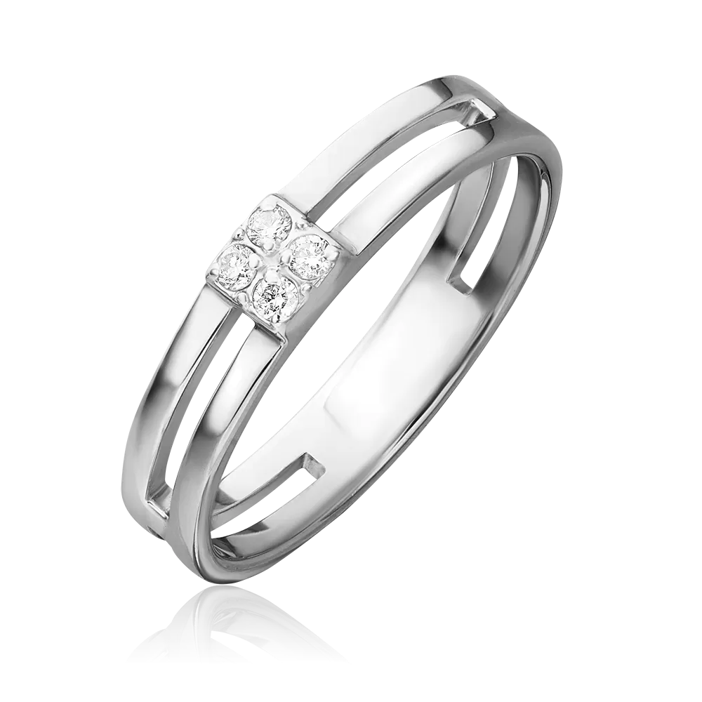Кольцо из белого золота с бриллиантами 01-0556-00-101-1120-30