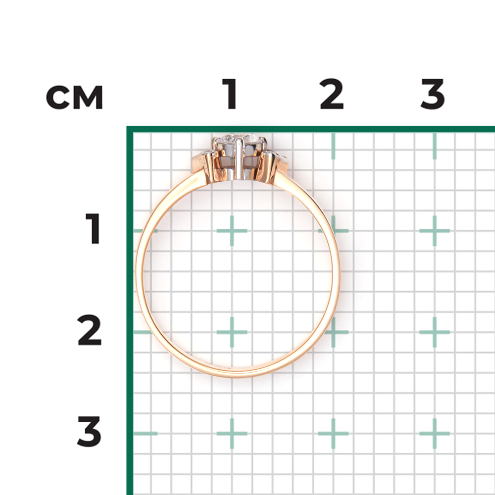 Кольцо из комбинированного золота с бриллиантами 01-0557-00-101-1111-30