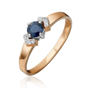 Кольцо из комбинированного золота с сапфиром и бриллиантами 01-0557-00-105-1111-30