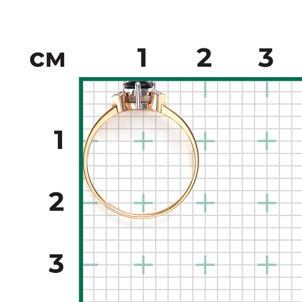 Кольцо из комбинированного золота с сапфиром и бриллиантами 01-0557-00-105-1111-30