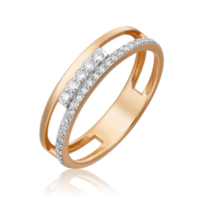 Кольцо из красного золота с бриллиантами 01-0565-00-101-1110-30