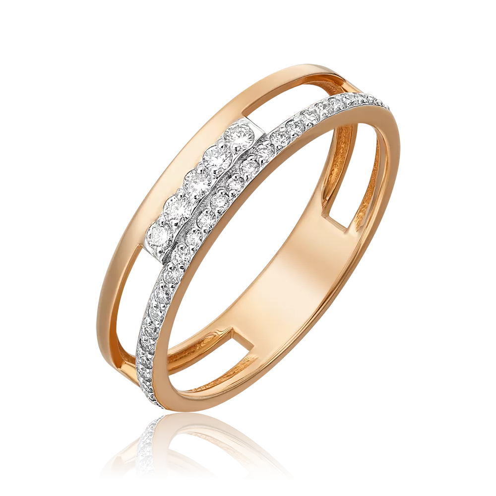 Кольцо из красного золота с бриллиантами 01-0565-00-101-1110-30