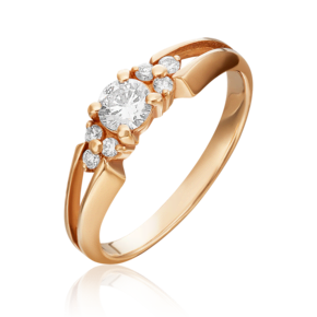 Кольцо из красного золота с бриллиантами 01-0569-00-101-1110-30