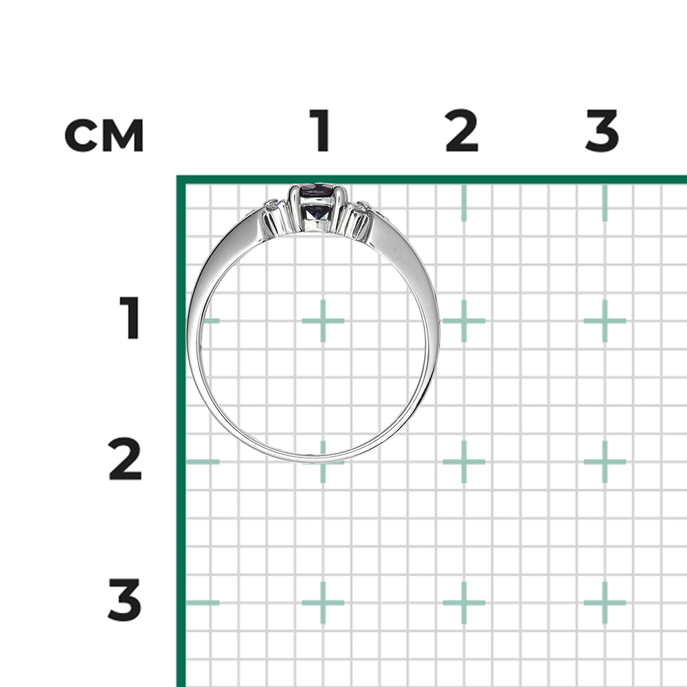Кольцо из белого золота с сапфиром и бриллиантами 01-0570-00-105-1120-30