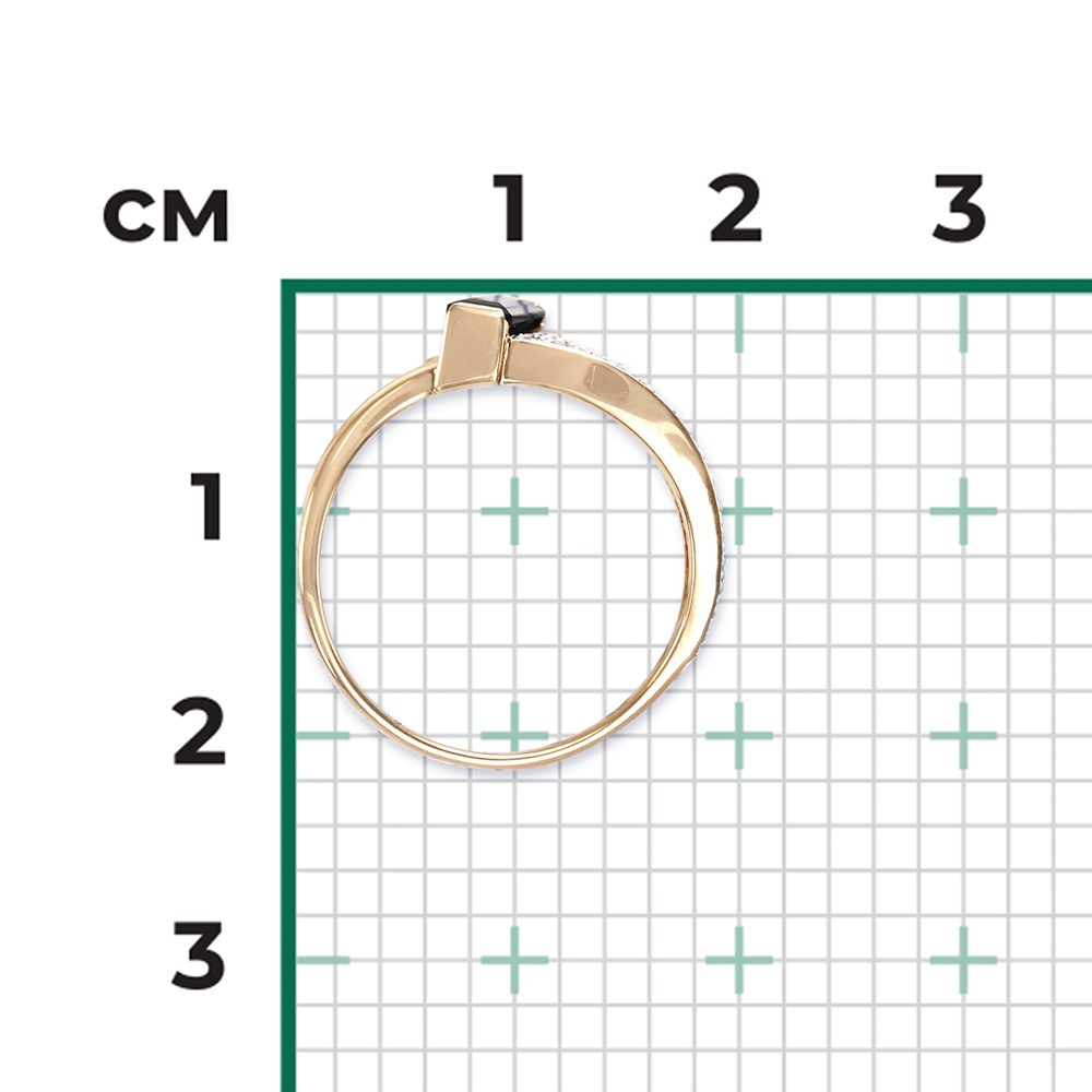 Кольцо из красного золота с сапфиром и бриллиантами 01-0573-00-105-1110-30
