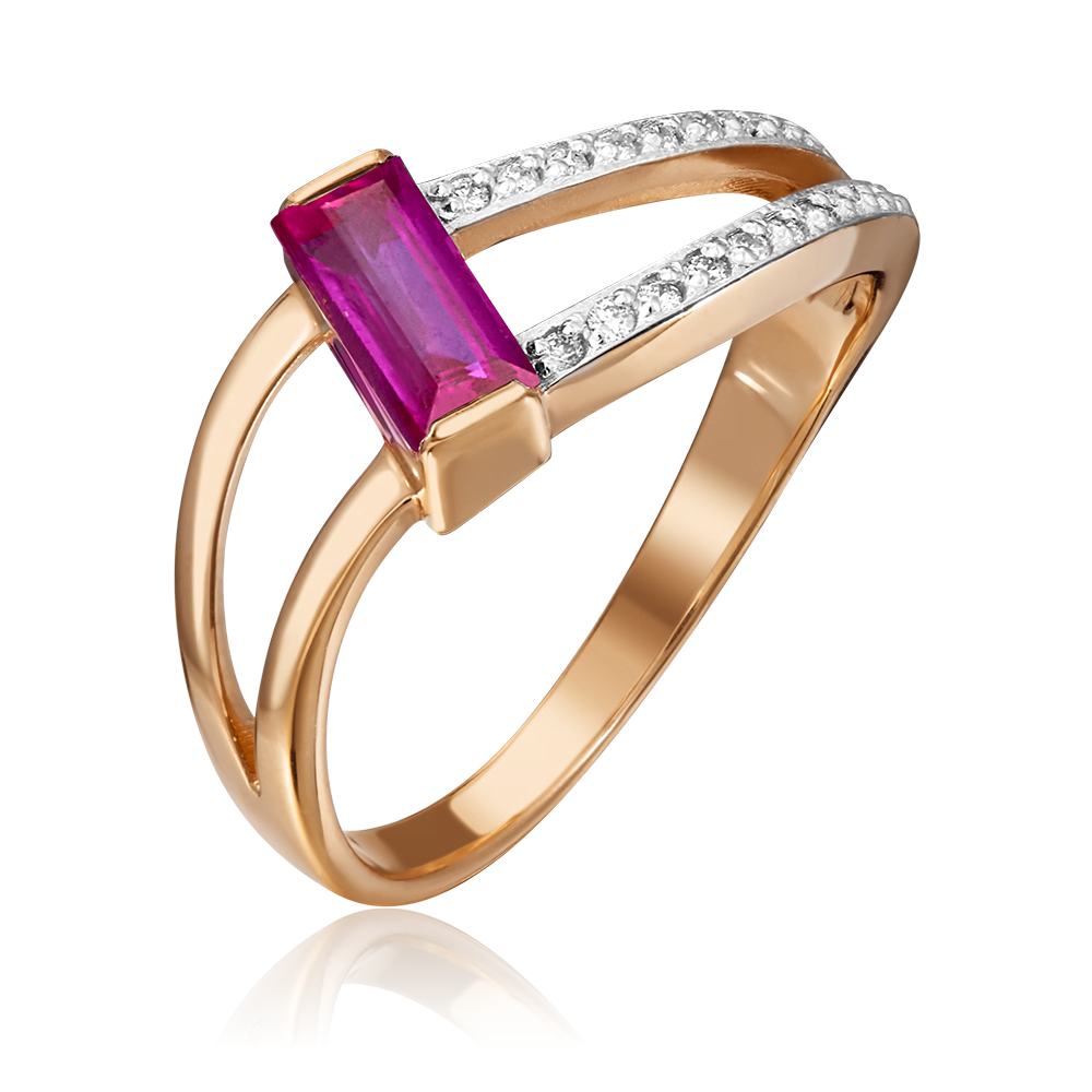 Кольцо из красного золота с рубином и бриллиантами 01-0573-00-107-1110-30