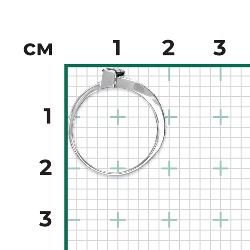 Кольцо из белого золота с сапфиром и бриллиантами 01-0574-00-105-1120-30