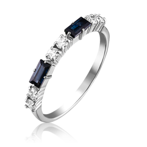 Кольцо из белого золота с сапфирами и бриллиантами 01-0576-00-105-1120-30