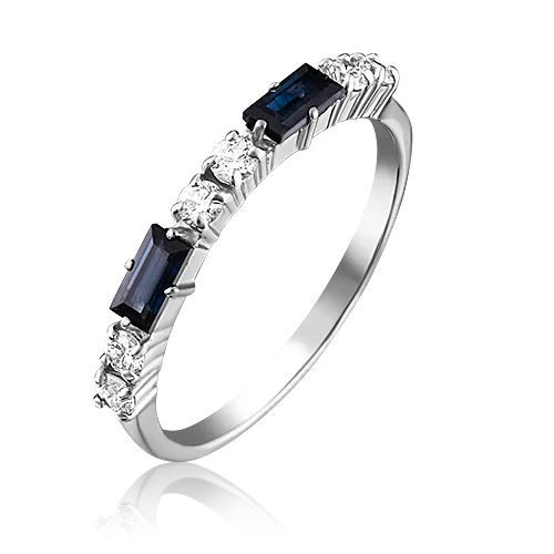 Кольцо из белого золота с сапфирами и бриллиантами 01-0576-00-105-1120-30