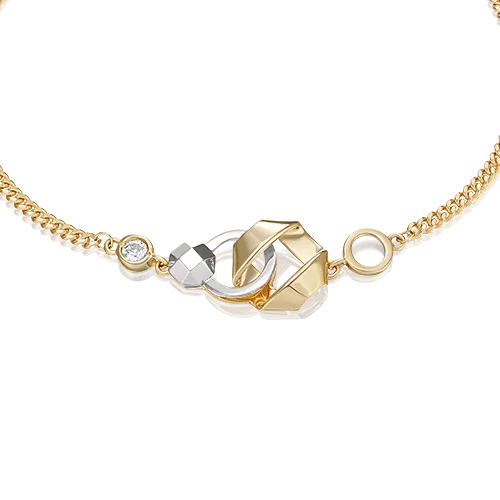 Браслет из комбинированного золота с натуральным топазом white 05-0746-00-201-1121