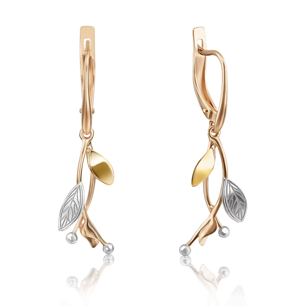 Серьги «Ягоды» с английским замком из комбинированного золота 02-4020-00-000-1140-48