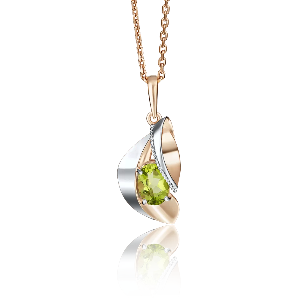 Подвеска из комбинированного золота с хризолитом 03-2761-00-205-1111-46