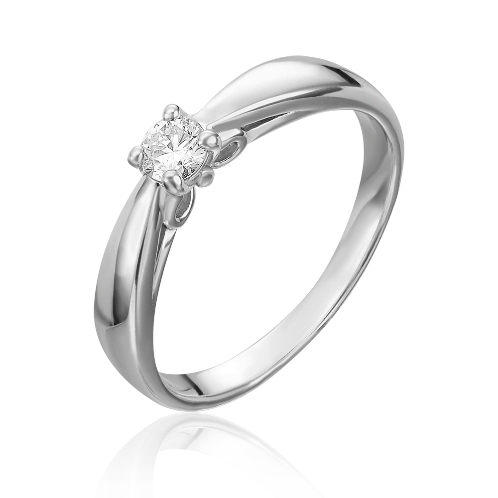 Помолвочное кольцо из белого золота с фианитом 01-4628-00-501-1120-38