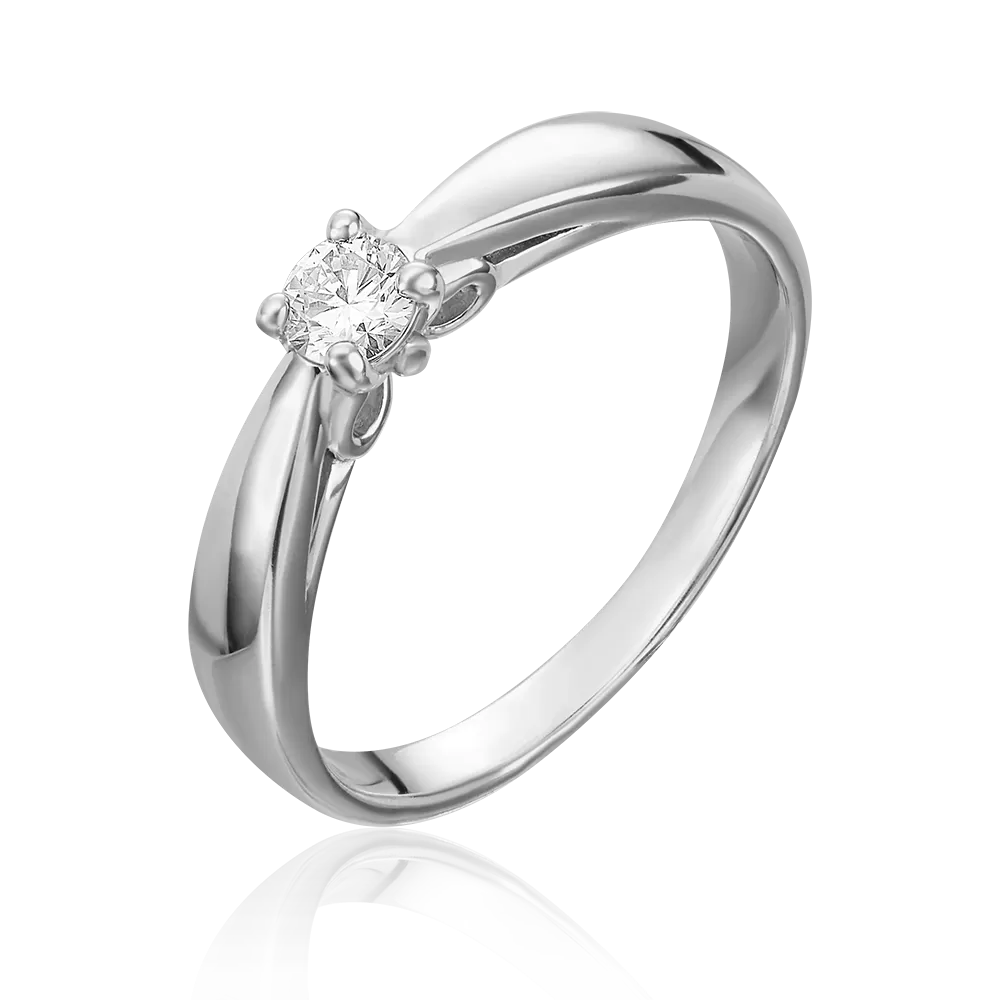 Помолвочное кольцо из белого золота с фианитом 01-4628-00-501-1120-38