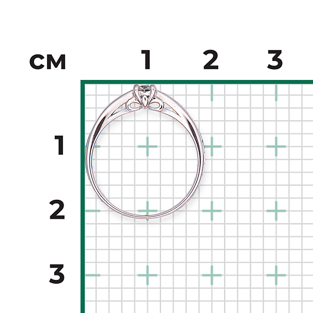 Помолвочное кольцо из белого золота с фианитом 01-4628-00-501-1120-38