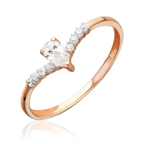 Кольцо из красного золота с фианитами 01-6000-00-401-1110