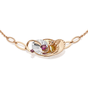 Браслет «Обольщение» из комбинированного золота с гранатами 05-0714-00-204-1140