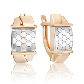 Серьги с английским замком из комбинированного золота 02-5269-01-000-1111