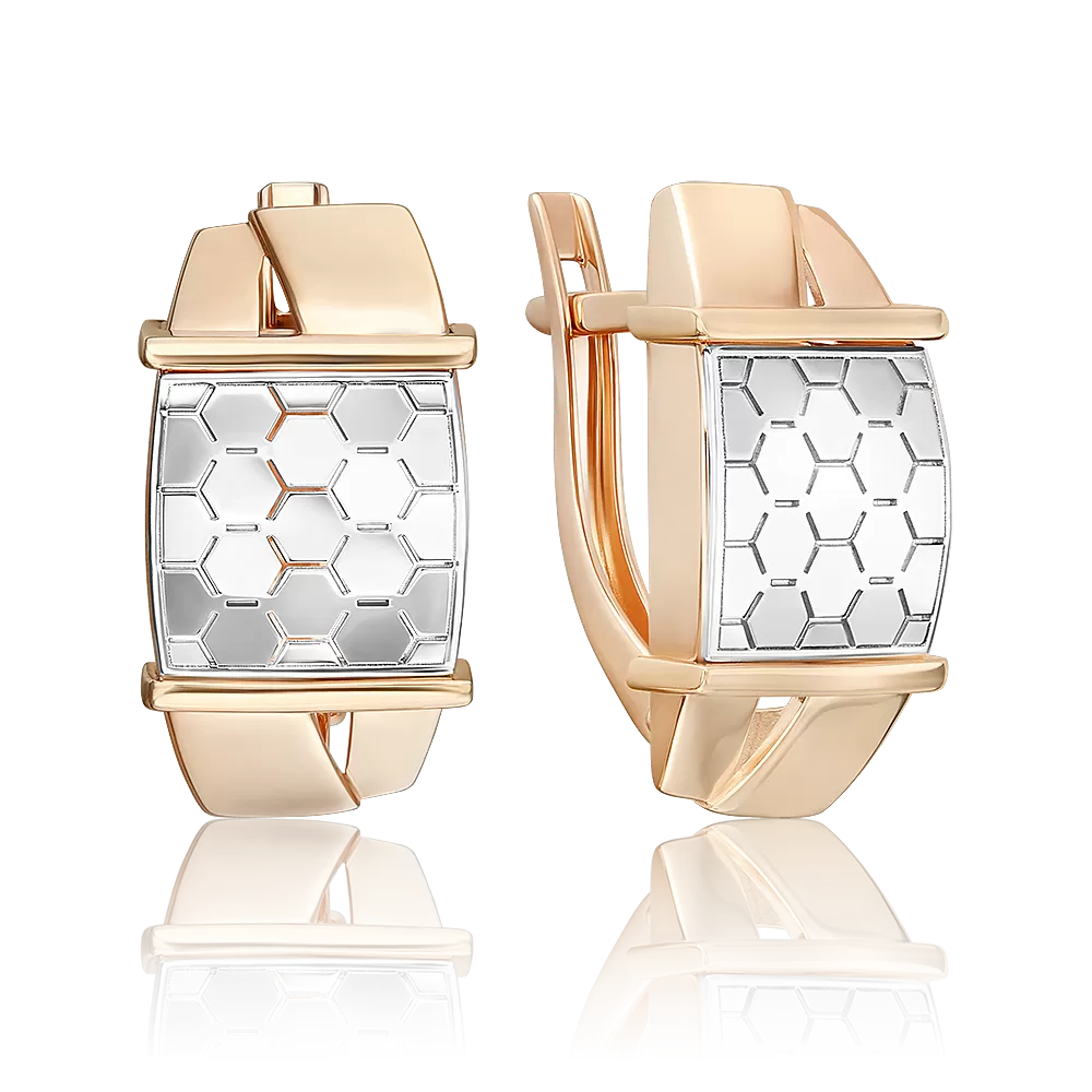 Серьги с английским замком из комбинированного золота 02-5269-01-000-1111