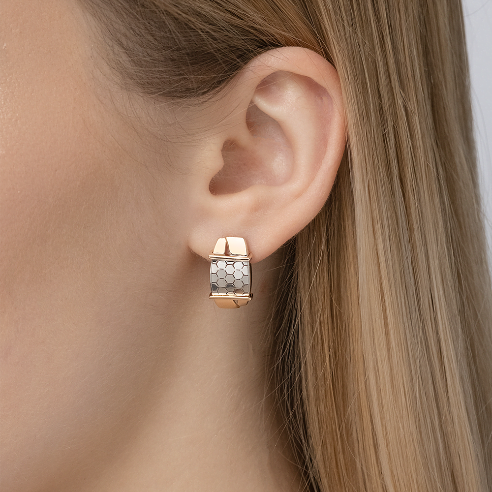 Серьги с английским замком из комбинированного золота 02-5269-01-000-1111