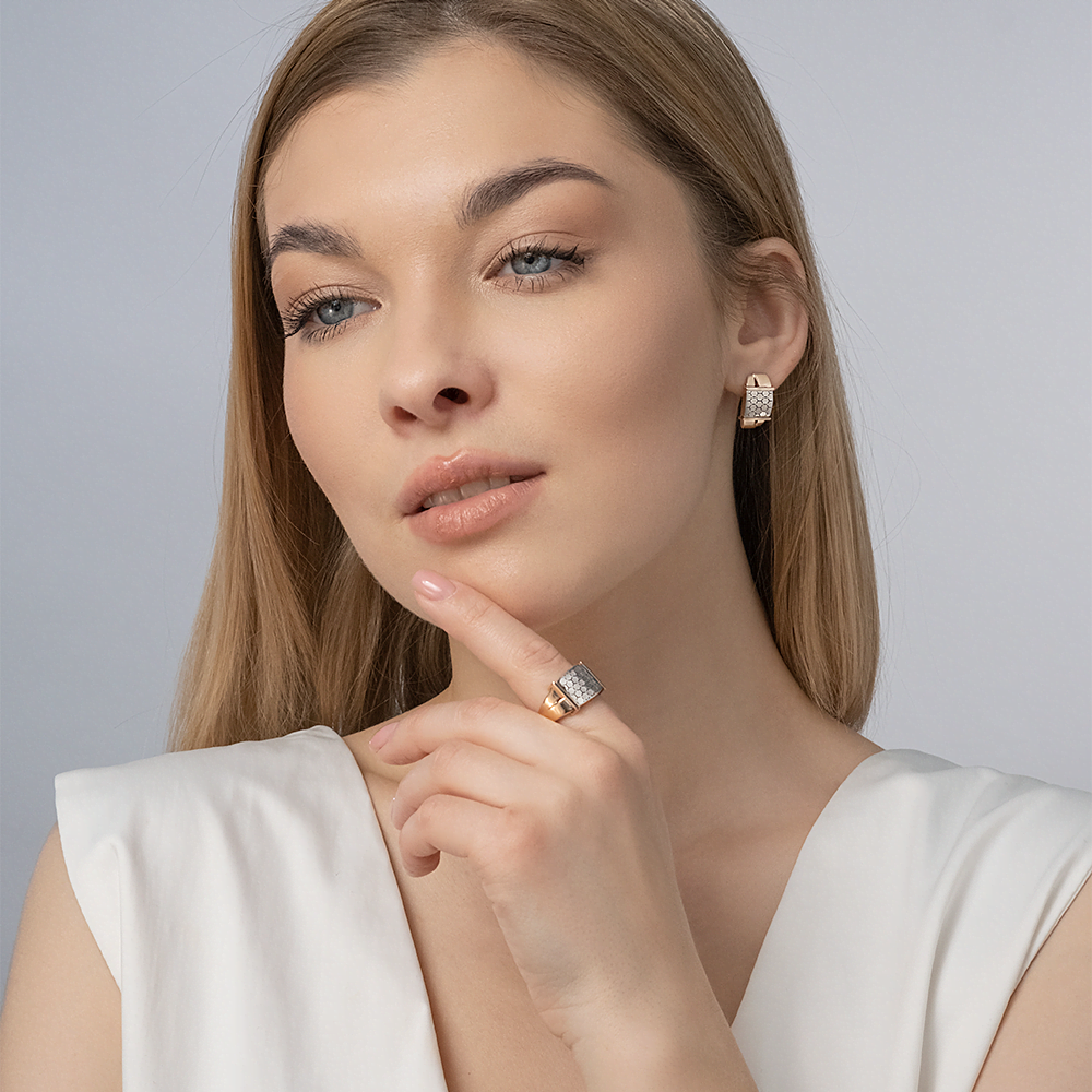 Серьги с английским замком из комбинированного золота 02-5269-01-000-1111