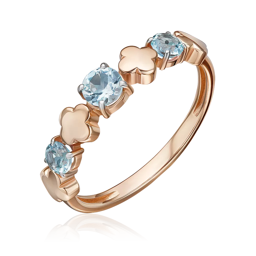 Кольцо из красного золота с топазами 01-5835-00-201-1110