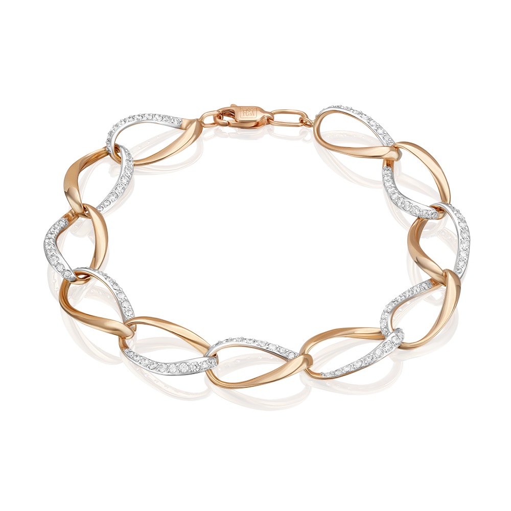 Браслет из красного золота с фианитами 05-0312-00-401-1110-24