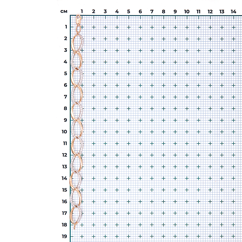 Браслет из красного золота с фианитами 05-0312-00-401-1110-24