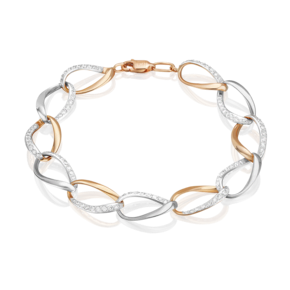 Браслет из комбинированного золота с фианитами