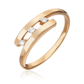 Кольцо из красного золота с бриллиантами 01-0513-00-101-1110-30