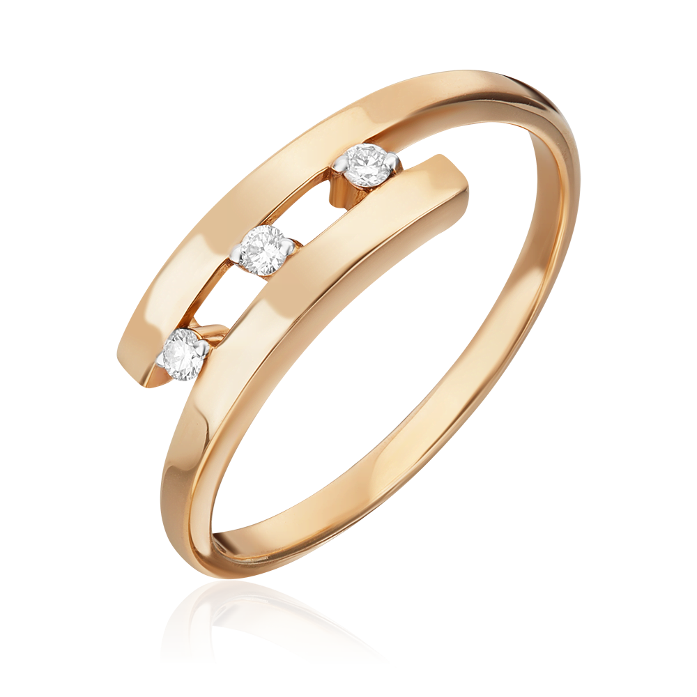 Кольцо из красного золота с бриллиантами 01-0513-00-101-1110-30