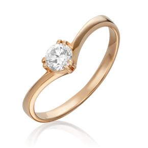 Помолвочное кольцо из красного золота с бриллиантом 01-0503-00-101-1110-30