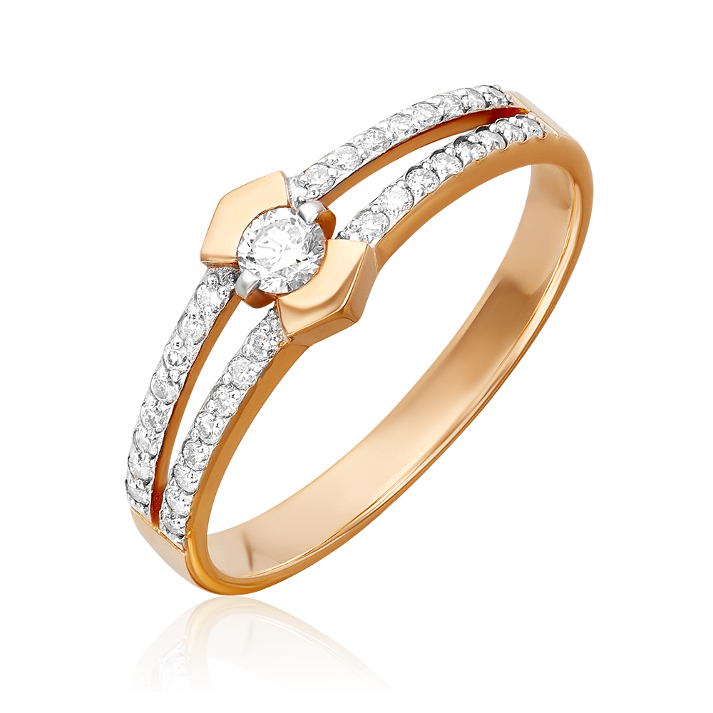 Кольцо из красного золота с бриллиантами 01-0509-00-101-1110-30