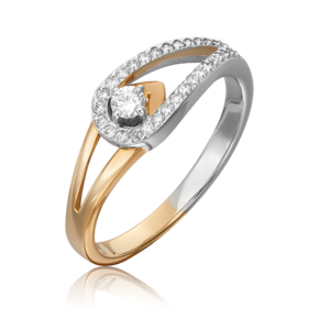 Кольцо из комбинированного золота с бриллиантами 01-0501-00-101-1111-30