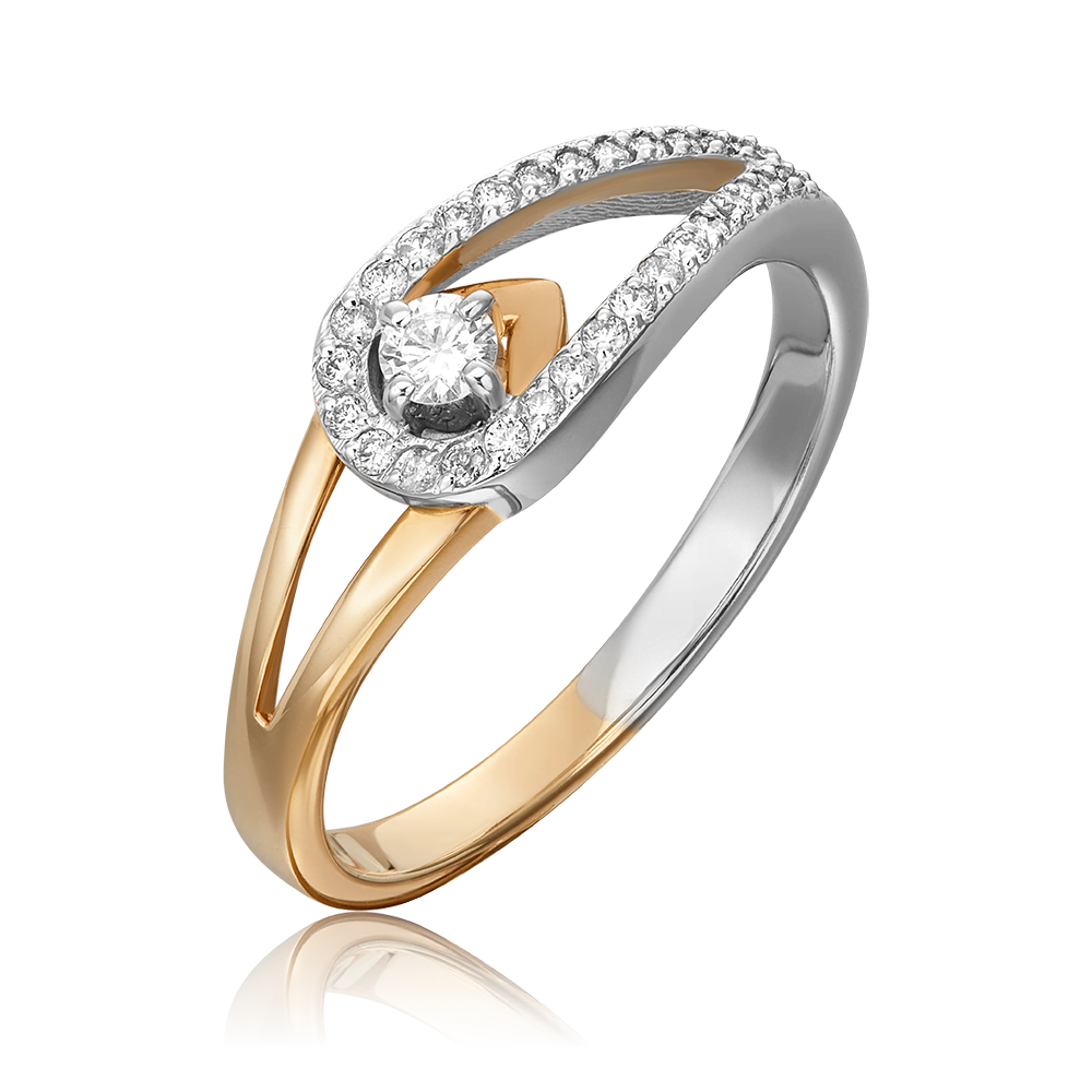 Кольцо из комбинированного золота с бриллиантами 01-0501-00-101-1111-30
