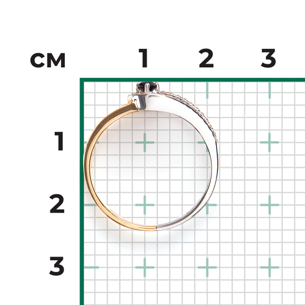 Кольцо из комбинированного золота с сапфиром и бриллиантами 01-0501-00-105-1111-30