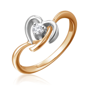 Кольцо из комбинированного золота с бриллиантом 01-0505-00-101-1111-30