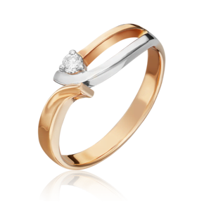 Кольцо из комбинированного золота с бриллиантом 01-0511-00-101-1111-30