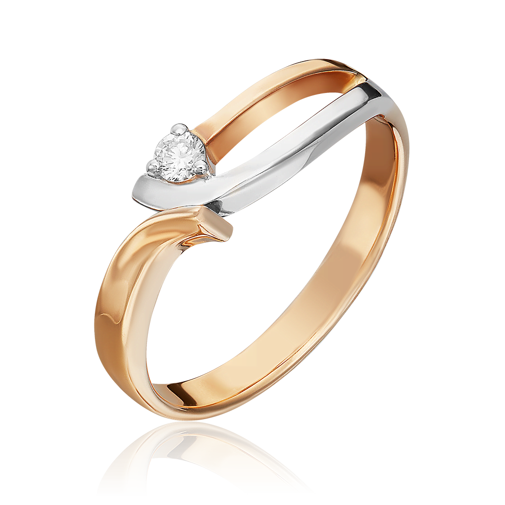 Кольцо из комбинированного золота с бриллиантом 01-0511-00-101-1111-30