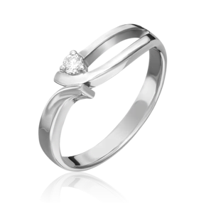 Кольцо из белого золота с бриллиантом