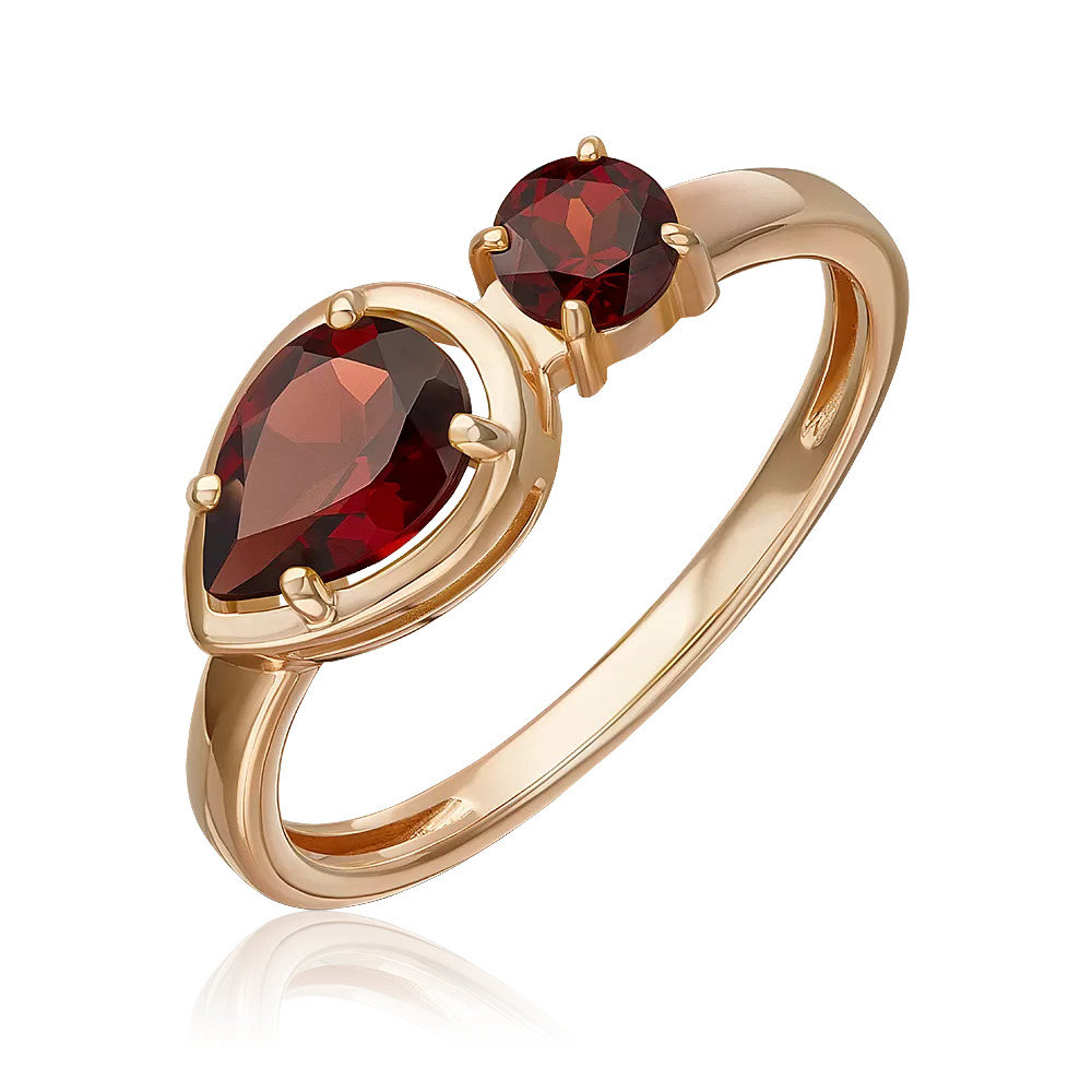 Кольцо из красного золота с гранатами 01-5826-00-204-1110