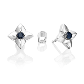 Серьги-пусеты из белого золота с сапфиром 02-5495-00-102-1120